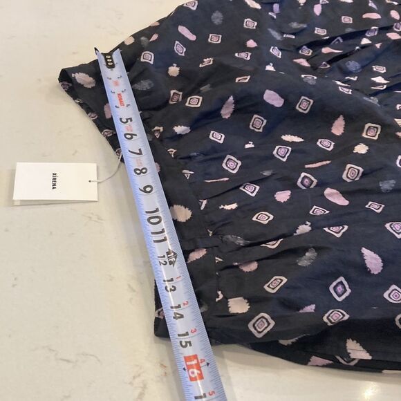 NEW Xirena Women's Iris Skirt Cotton Silk Mid Black Whimsey Pocket Skirt Large - Picture 9 of 11